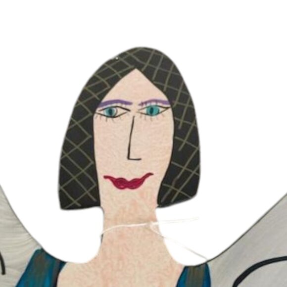 RARE "Signed” Claudine Buell Hand Painted Angel Metal Art Sculpture - Picture 5 of 9